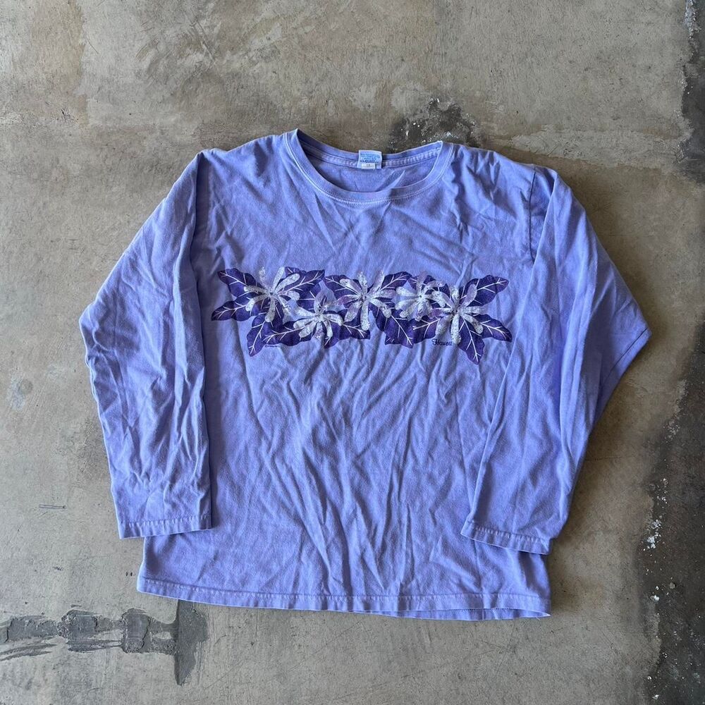90s Crazy Shirts y2k purple dyed y2k tee long sleeve women’s size L Large - Picture 1 of 4